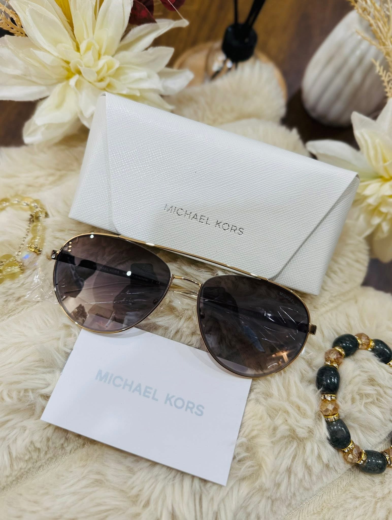 MAY Kaya Michael Kors purple-gray aviator sunglasses
